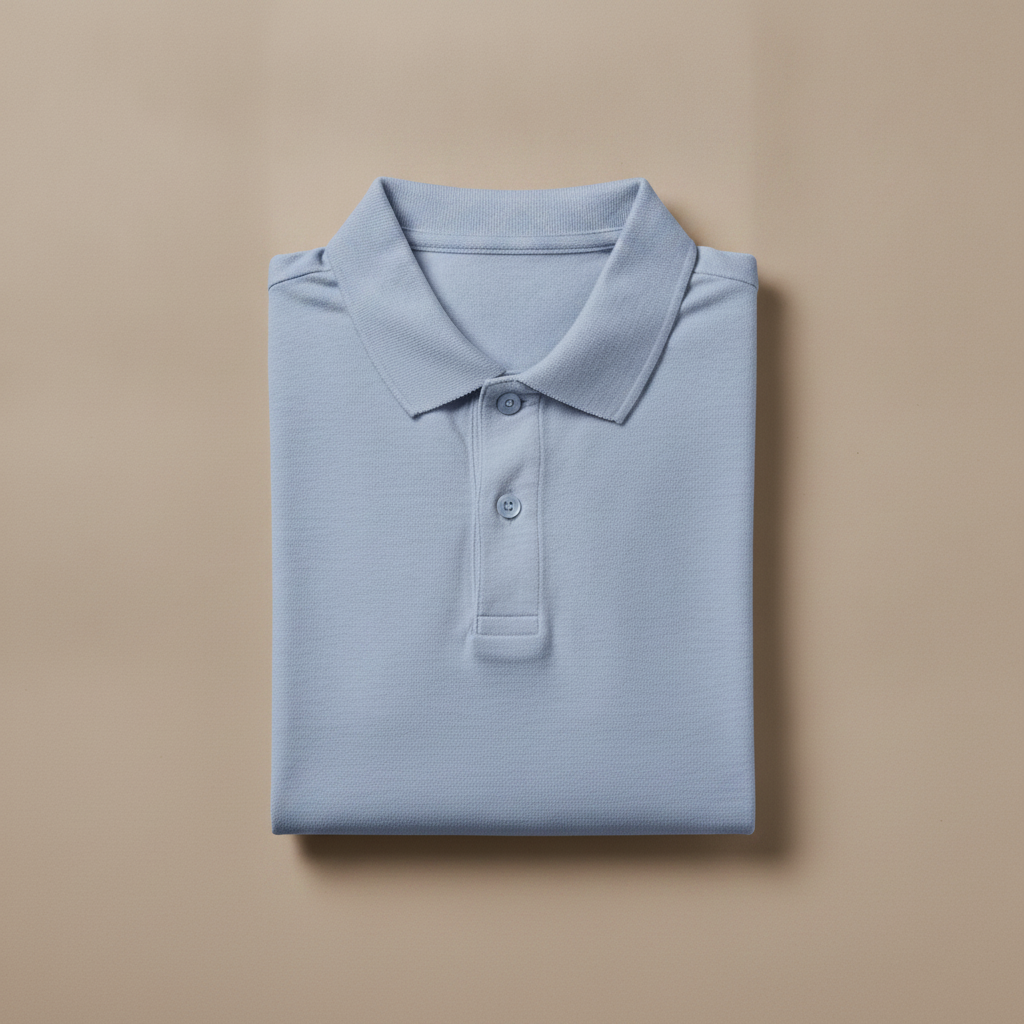 Polo Uomo in Cotone Biologico – Scelta Sostenibile e Morbida - Blu Polvere