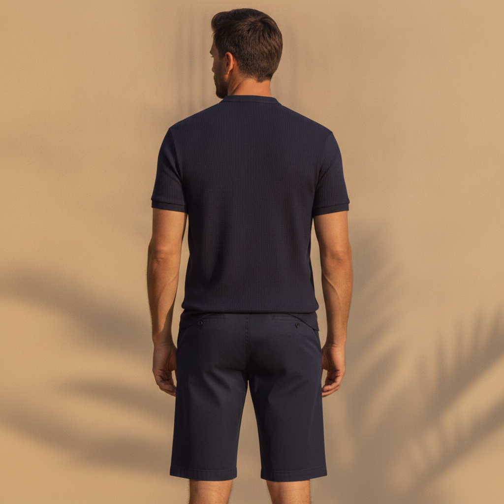 Pantaloncini Chino Slim Uomo – Vestibilità Moderna Aderente - vista posteriore