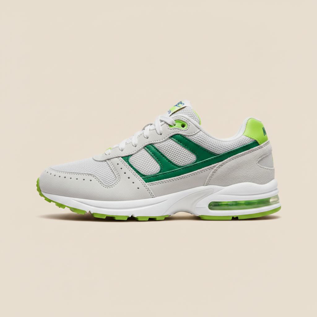 Sneakers Uomo Retro Runner Multicolor – Stile Anni '90 Vivace - Verde Multicolor
