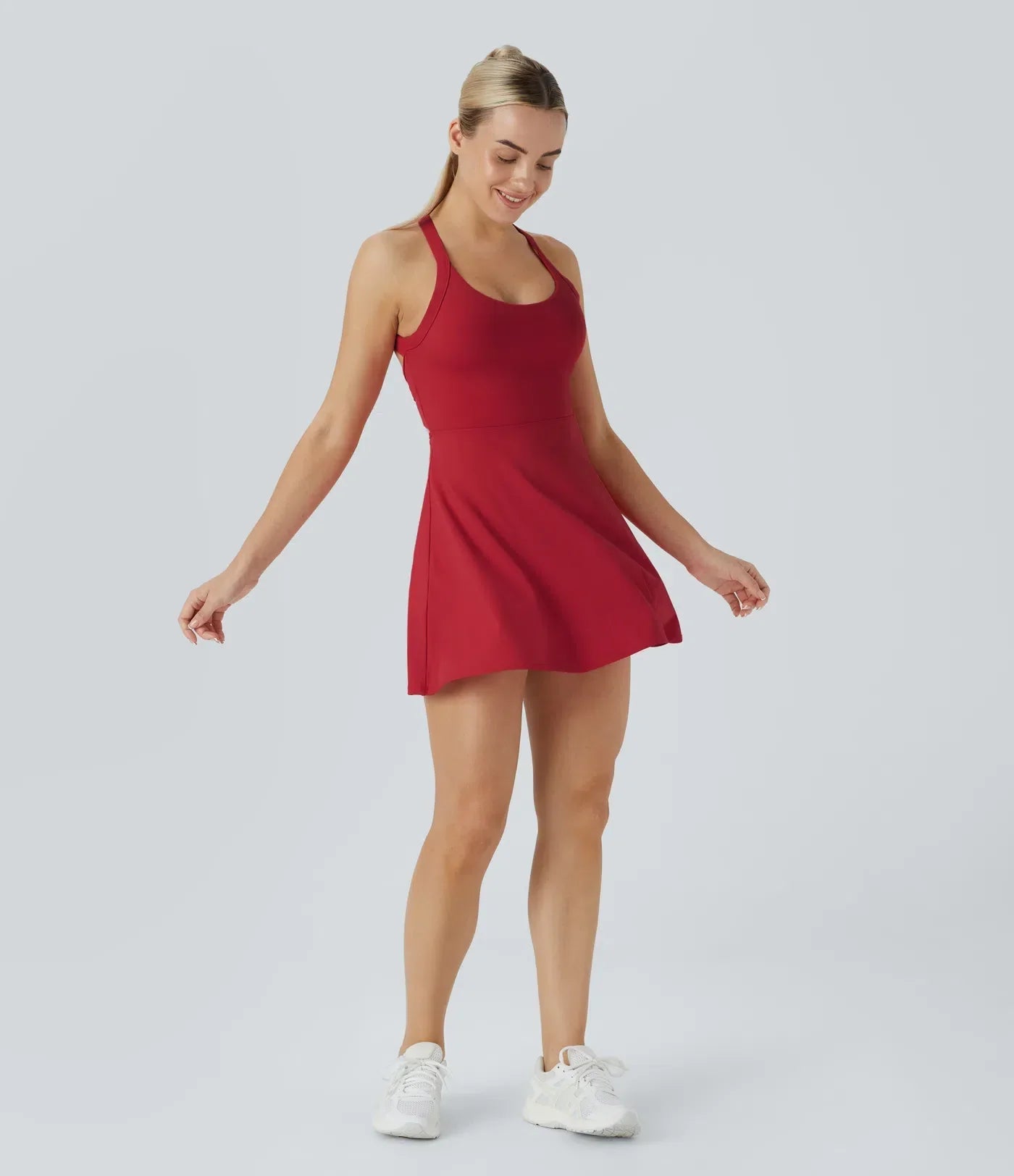 Vestito Mini Sportivo Elasticizzato per Donna – Pantaloncino Integrato Taglio Svasato