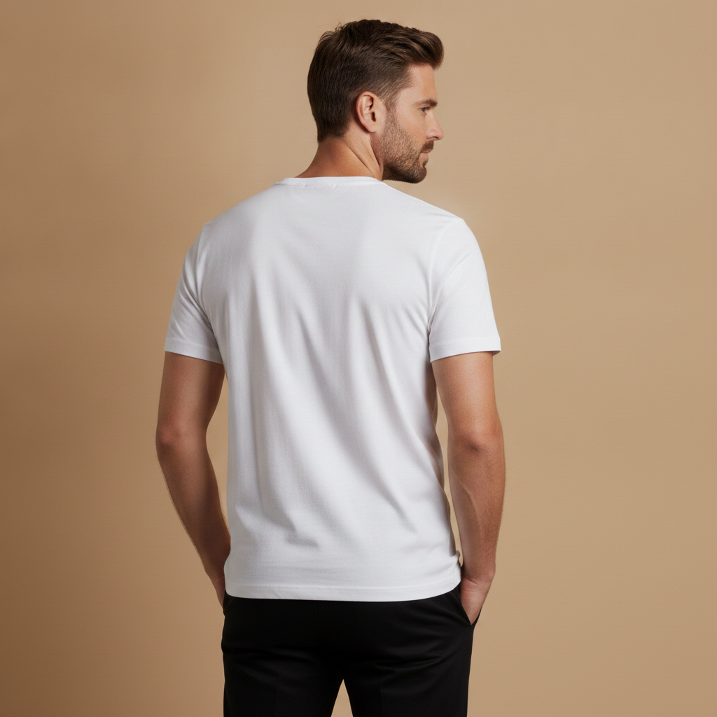 T-shirt Uomo in Cotone Pima Premium – Morbidezza Setosa di Lusso - vista posteriore