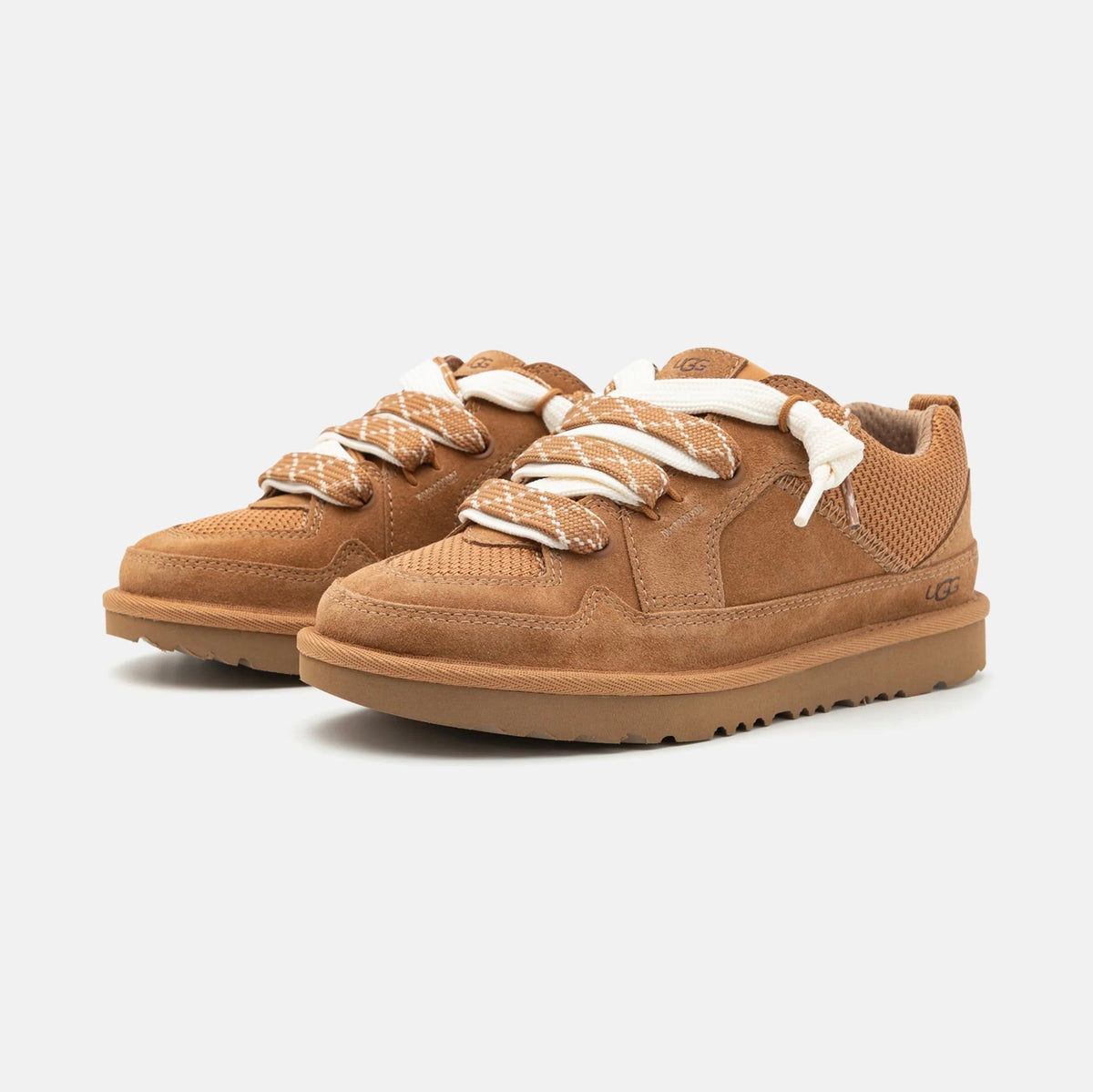 UGG Lowmel Lo Chestnut sneakers donna in pelle scamosciata marrone chestnut, vista frontale