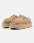 UGG Tazz Sand ciabatte platform donna in pelle scamosciata e montone beige sand, vista frontale