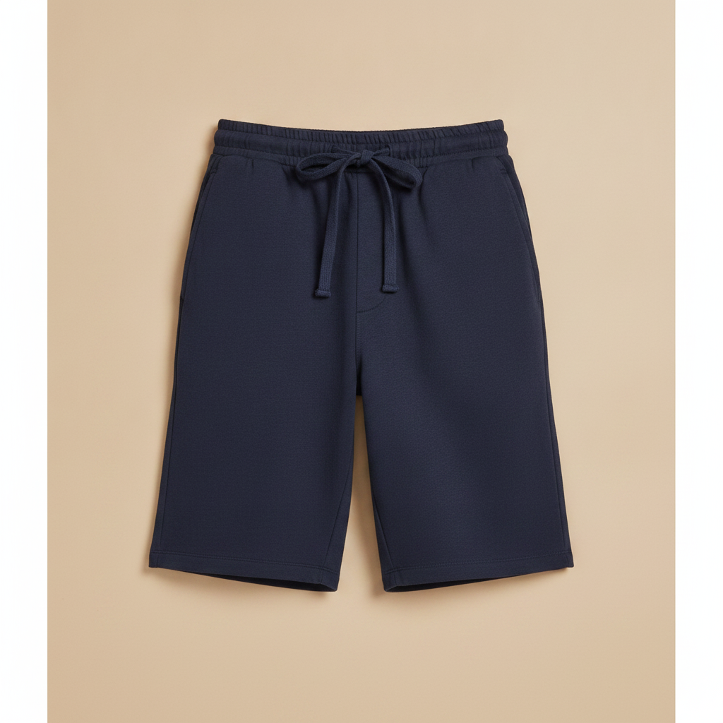 Pantaloncini Uomo con Coulisse in Cotone – Comfort Casual Rilassato - Blu Navy