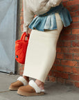 UGG Disquette Chestnut sabot donna in pelle scamosciata e montone marrone chestnut, vista dall'alto