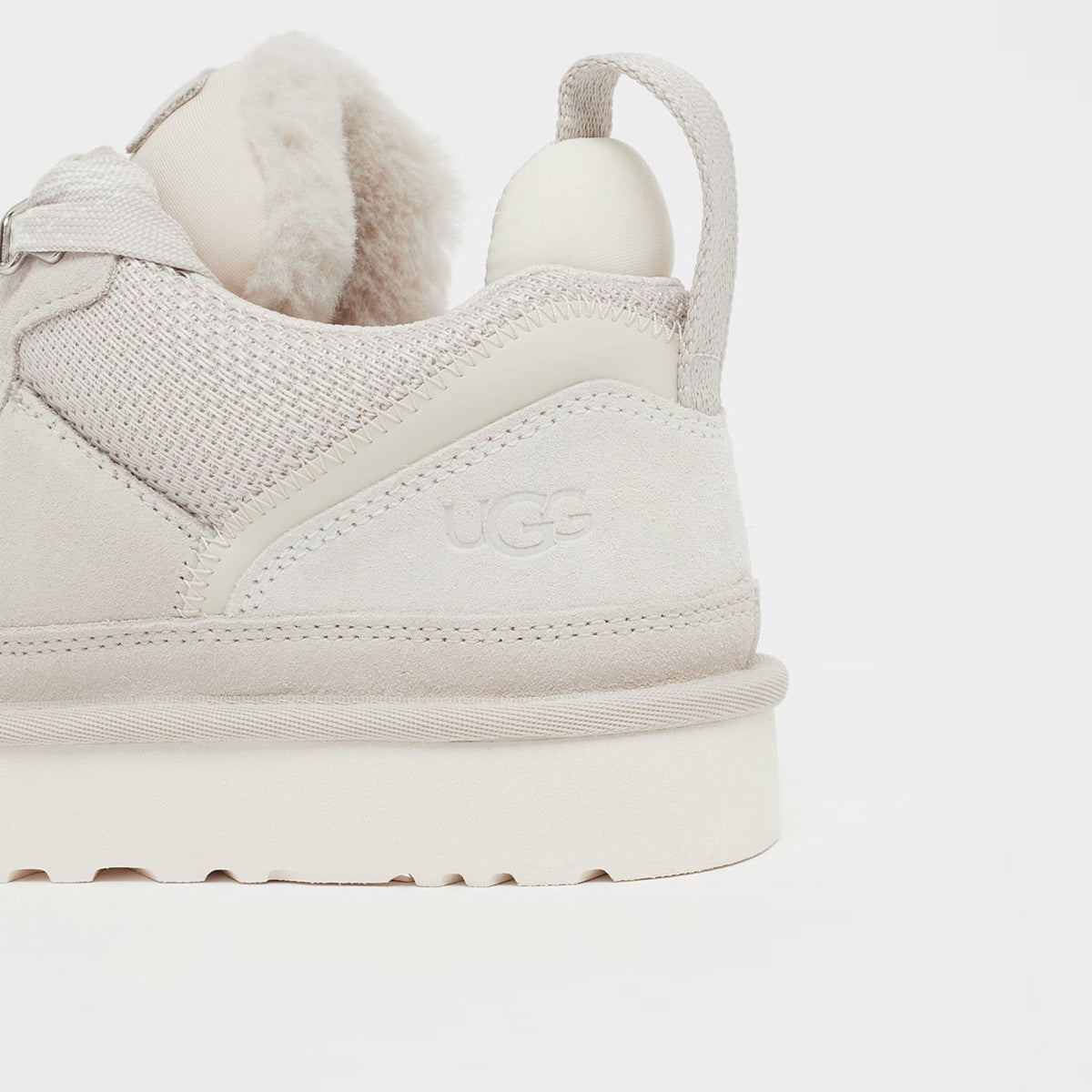UGG Lowmel Ceramic sneakers donna in pelle scamosciata bianco, vista dall'alto