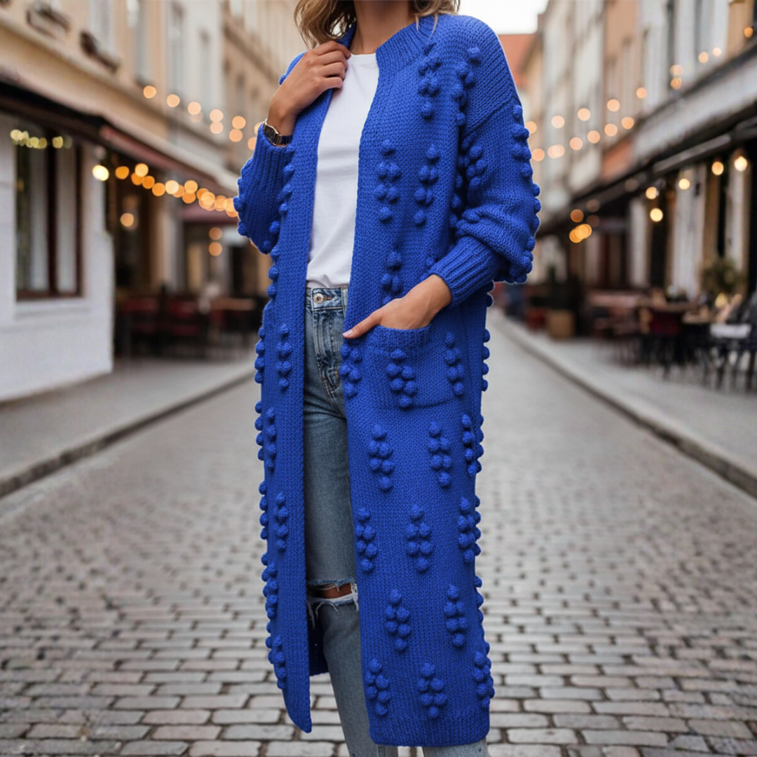 Cardigan Donna Lungo Maglia Spessa Bohémien