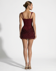 Mini abito da donna con corsetto – gonna scintillante e schiena allacciata