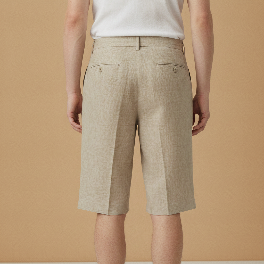 Pantaloncini Uomo in Misto Lino – Leggeri e Traspiranti - vista posteriore