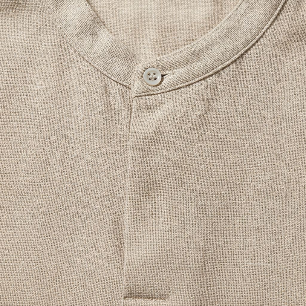 Completo Coordinato Uomo in Ramié Naturale e Pantaloncini - dettaglio