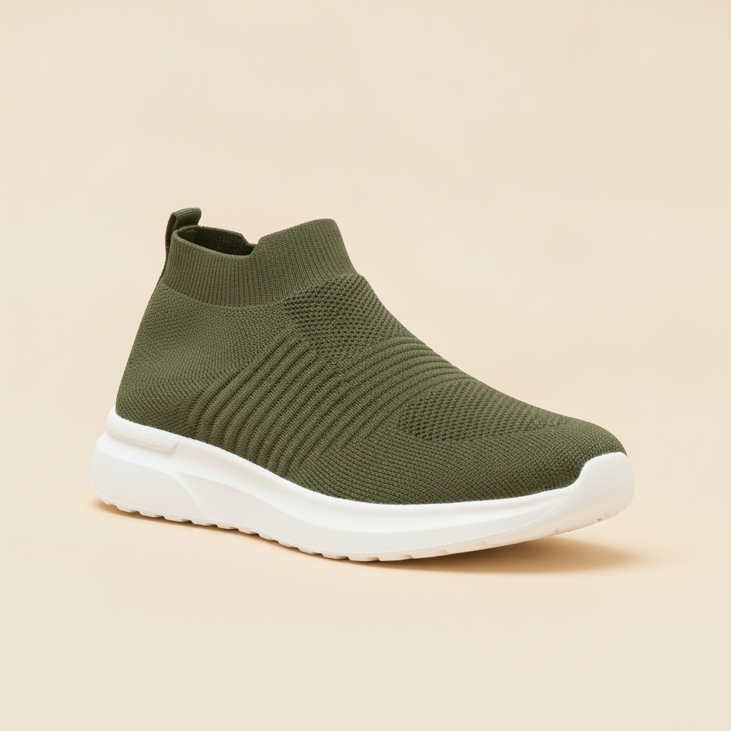 Sneakers Uomo in Tessuto Knit – Leggere e Traspiranti Ultra Comode - Verde Militare