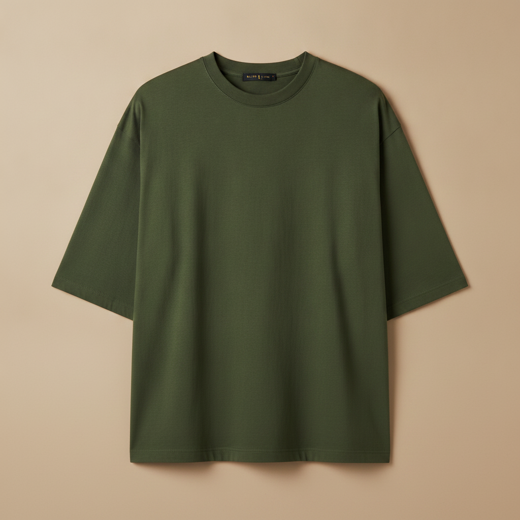 T-shirt Uomo Oversize Streetwear – Vestibilità Ampia Urban - Verde Militare