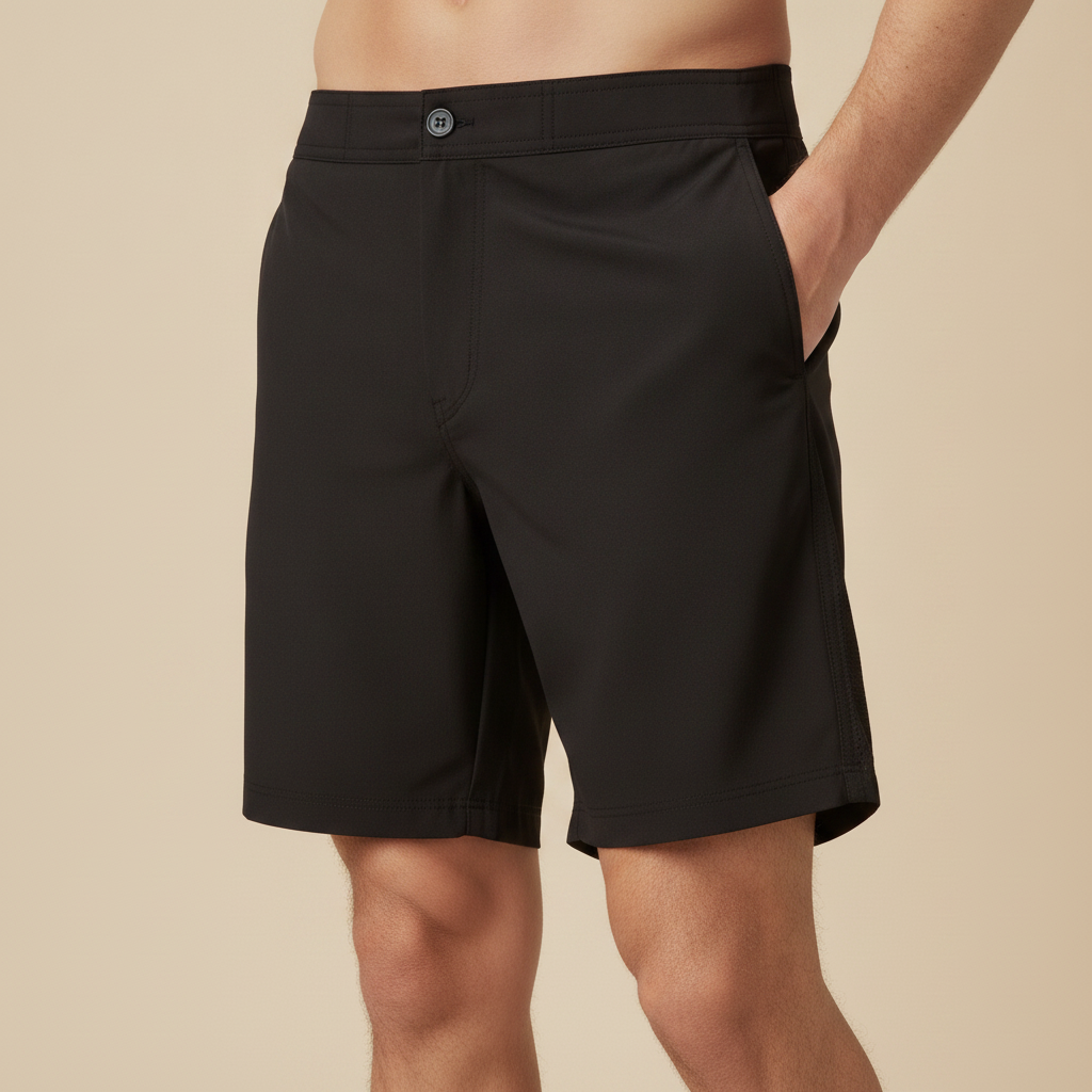 Pantaloncini Mare Uomo Quick-Dry – Tasche Laterali Pratiche - Nero