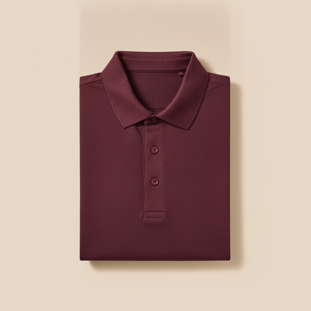 Polo uomo in cotone bordeaux, vista prodotto