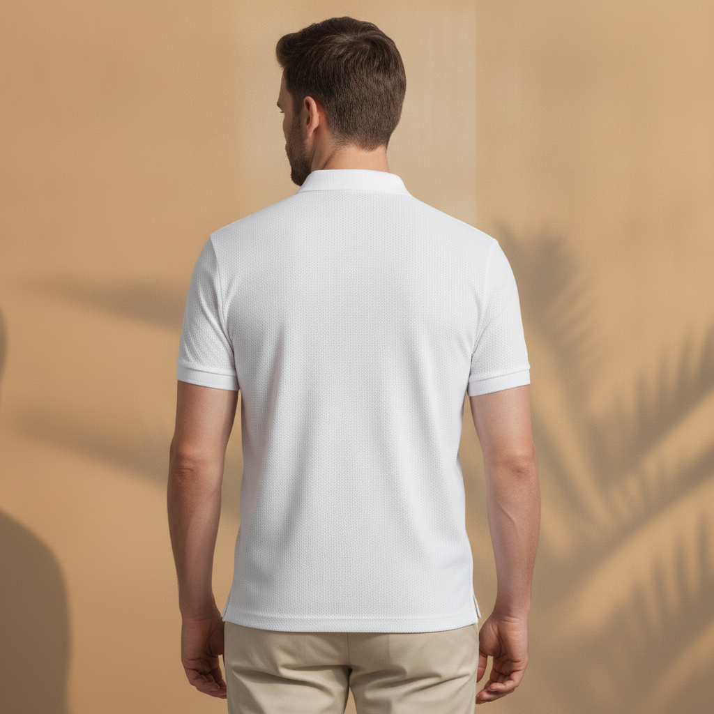 Polo Uomo in Mesh Traspirante – Fresca e Sportiva Estiva - vista posteriore