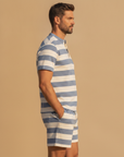 Completo Coordinato Uomo Camicia Righe Bayadère e Pantaloncini - vista laterale