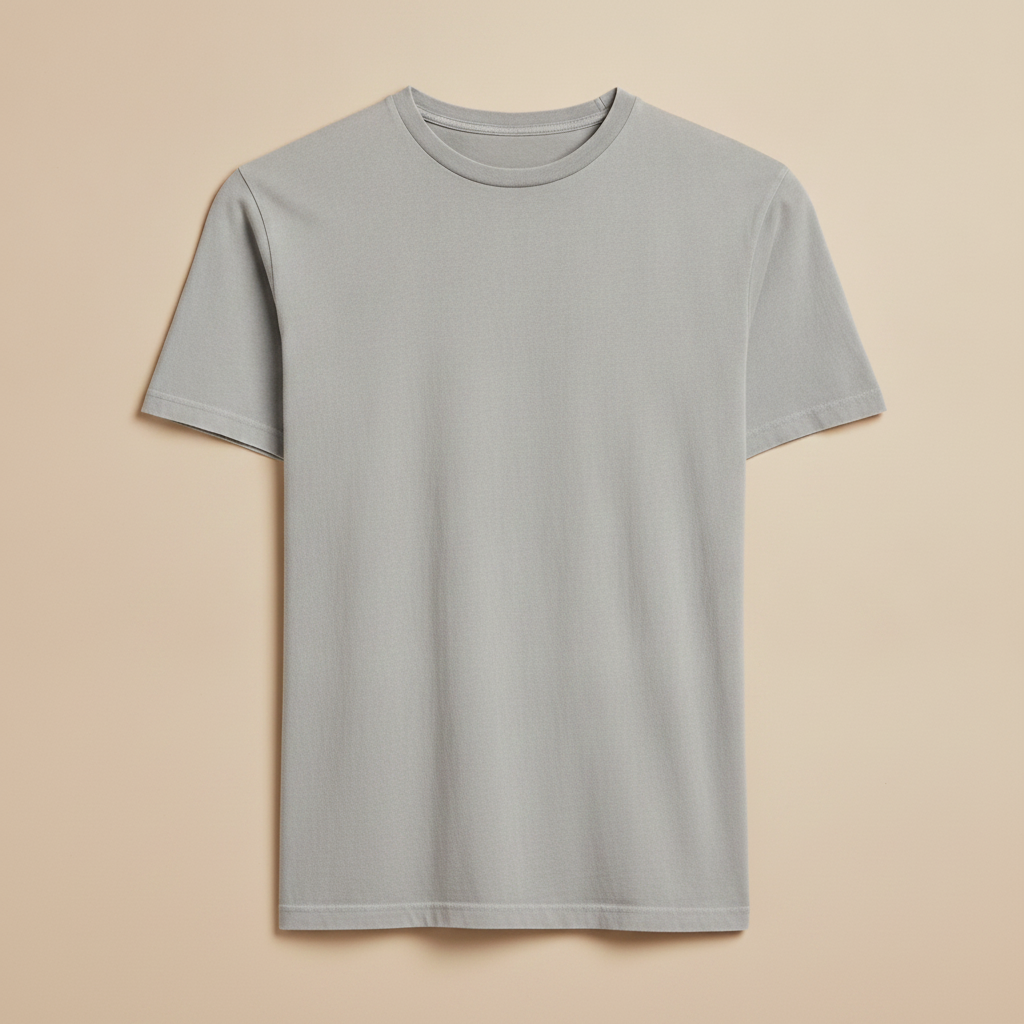 T-shirt Uomo Tinta in Capo Vintage – Colori Slavati Autentici - Grigio Slavato