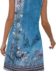 Lucie Abito Donna – Abito Bohemien Fiorito Scollo a V Senza Maniche A-Line Midi Estate