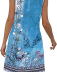 Lucie Abito Donna – Abito Bohemien Fiorito Scollo a V Senza Maniche A-Line Midi Estate