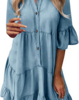 Sophie Vestito Camicia Bohemien Donna – Vestito Corto Fluido con Scollo a V e Maniche Corte