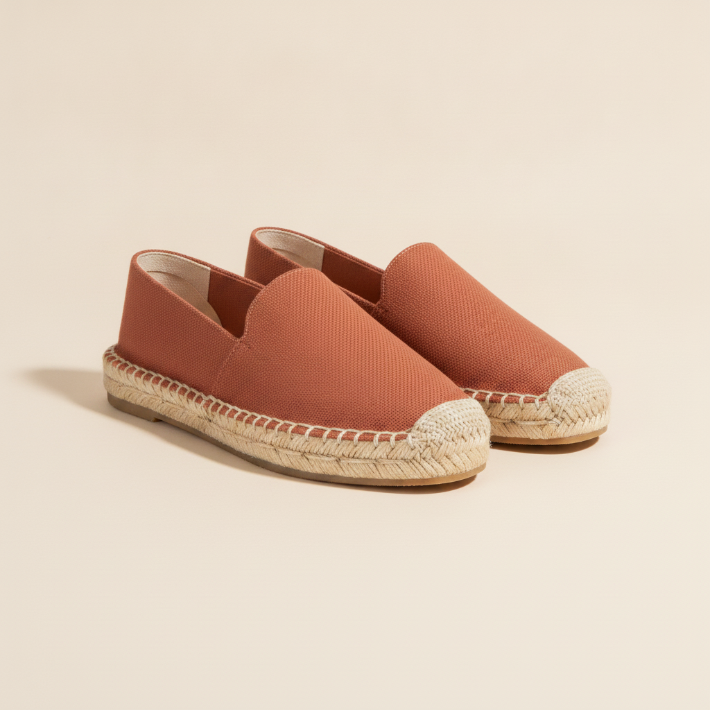 Espadrillas Uomo con Suola in Corda – Tinta Unita Naturale - Terracotta
