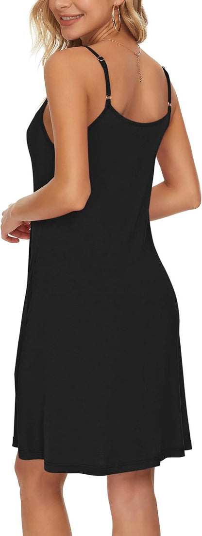Gabbie Robe Été Donna – Spalline Sottili, Scollo a V e Tasche, Taglio Fluido Spiaggia