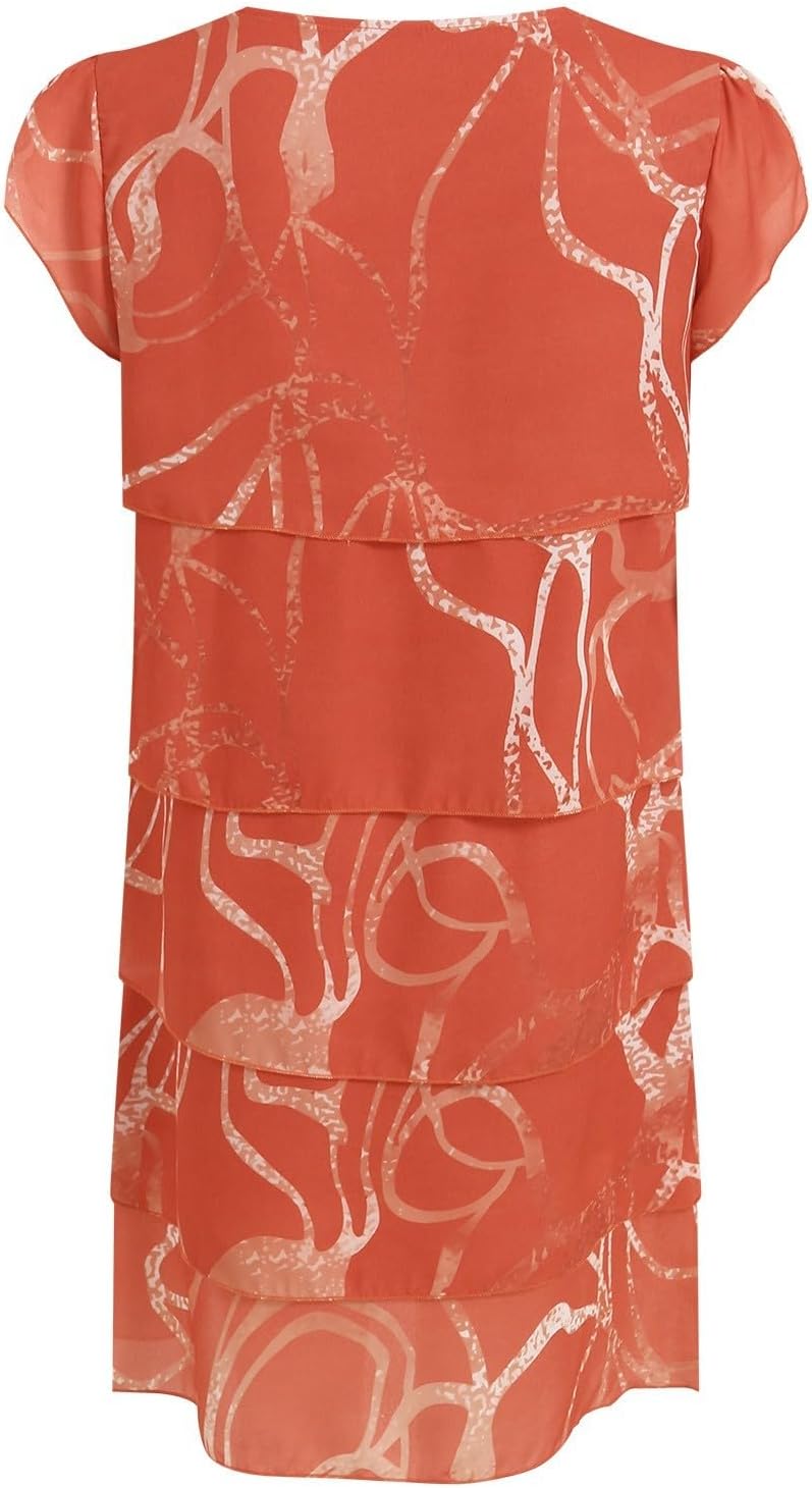 Aurora Abito Donna – Abito Floreale Bohemien Midi Volant Taglio Fluido Estate