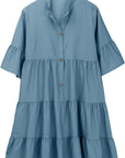 Sophie Vestito Camicia Bohemien Donna – Vestito Corto Fluido con Scollo a V e Maniche Corte