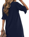 Emily Vestito Estivo Donna – Vestito Elegante Scollo a V Taglio Ampio Maniche a 3/4