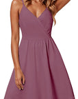 Chloe Vestito Donna – Vestito Mini in Raso con Scollo a V, Spalline Sottili, Tasche, Elegante per la Sera