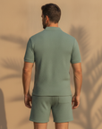 Completo Coordinato Uomo Polo Tricot e Pantaloncini - vista posteriore