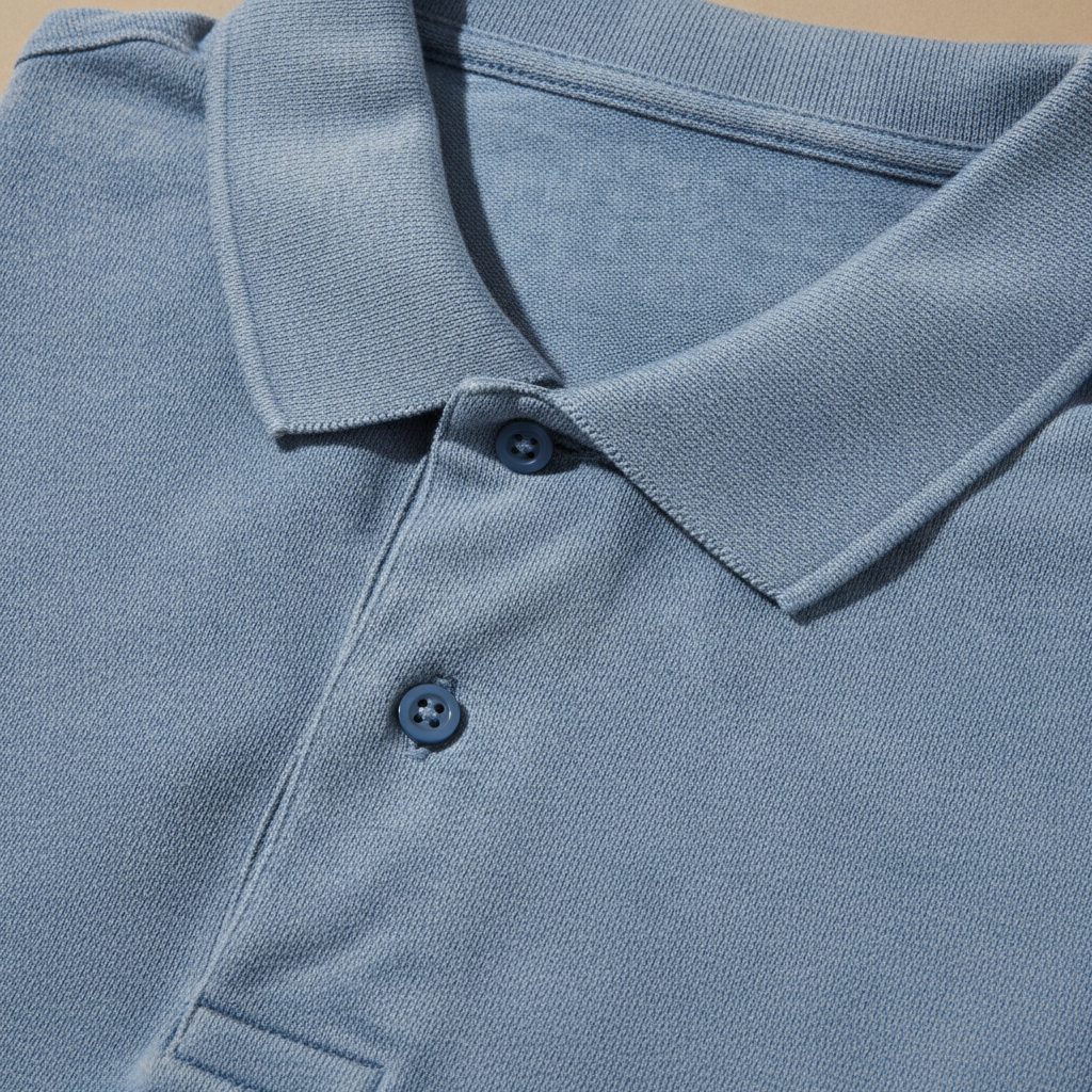 Polo Uomo Vintage Lavata – Effetto Slavato Casual Rétro - dettaglio