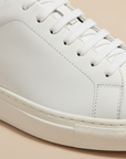 Sneakers Uomo in Pelle Bianca – Design Minimalista Casual Chic - dettaglio
