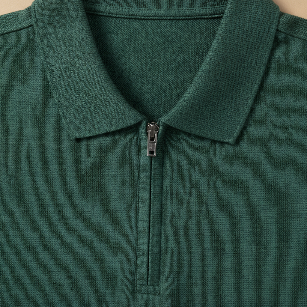 Completo Coordinato Uomo Polo Zip e Bermuda - dettaglio