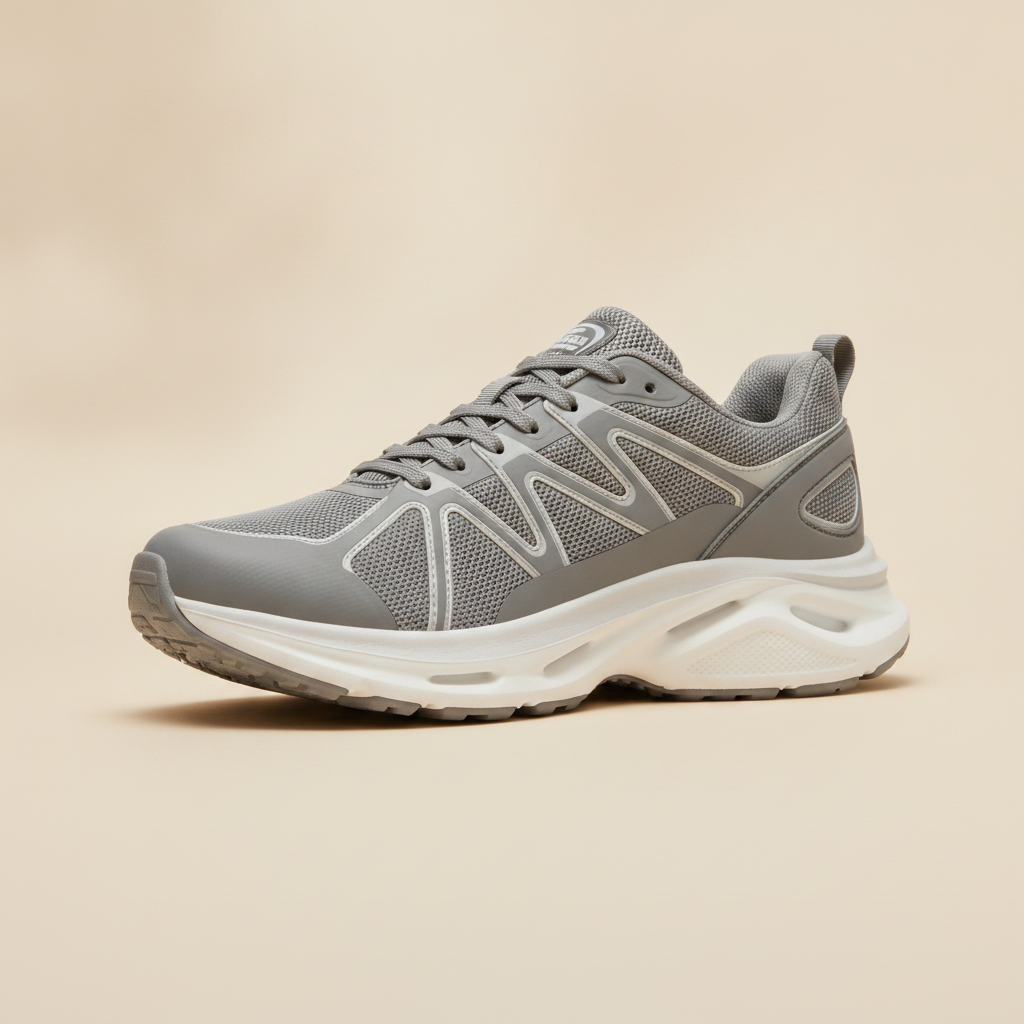 Sneakers Uomo Corsa Ammortizzate – Sostegno e Reattività Sport - Grigio e Lime
