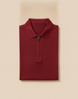 Polo Uomo Slim con Zip – Vestibilità Aderente e Moderna - Rosso