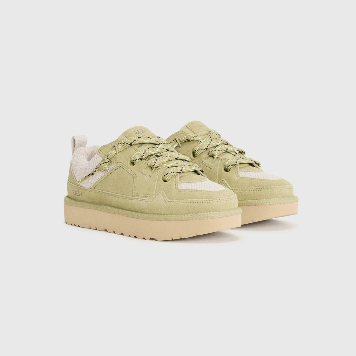 UGG Lowmel Lo Muted Brass sneakers donna in pelle scamosciata ottone, vista frontale