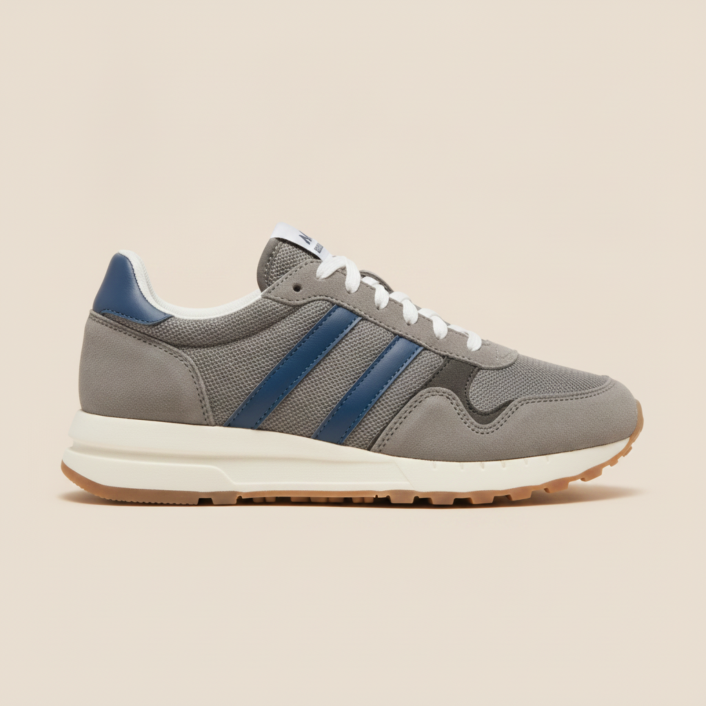Sneakers Uomo Retrò in Camoscio – Stile Running Vintage Anni '80 - vista laterale