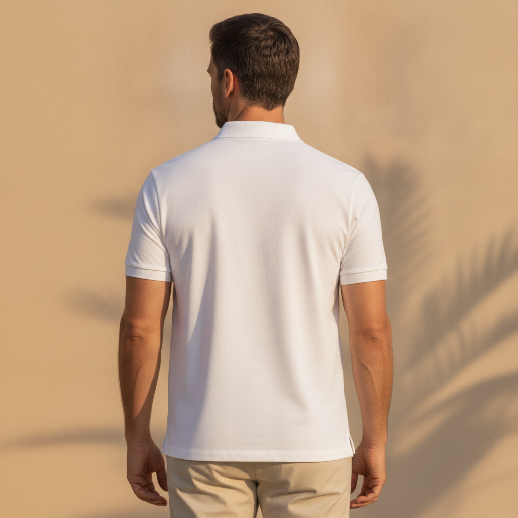 Polo Uomo in Cotone Mercerizzato – Finitura Lucida Premium - vista posteriore