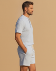 Completo Coordinato Uomo Camicia Seersucker e Pantaloncini - vista laterale