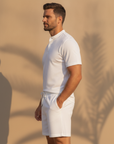 Completo Coordinato Uomo Camicia Popeline e Pantaloncini - vista laterale