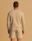 Completo Coordinato Uomo Camicia Lino Manica Lunga e Pantaloncini - vista posteriore