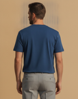 T-shirt Uomo Effetto Fiammato – Texture Slub Casual - vista posteriore