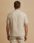 Camicia Uomo in Lino Manica Corta – Casual Chic Traspirante - vista posteriore