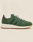 Sneakers Uomo Retrò in Camoscio – Stile Running Vintage Anni '80 - Verde con Crema