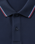 Polo Uomo Colletto a Righe Multiple – Bordi Rigati Eleganti - dettaglio