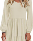 Charlotte Vestito Elegante Donna – Vestito Midi con Scollo a V, Maniche Lunghe a Sbuffo e Tasche