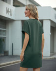 Léa Abito Donna – Abito Mini Girocollo Maniche Corte A-Line con Tasche Estate