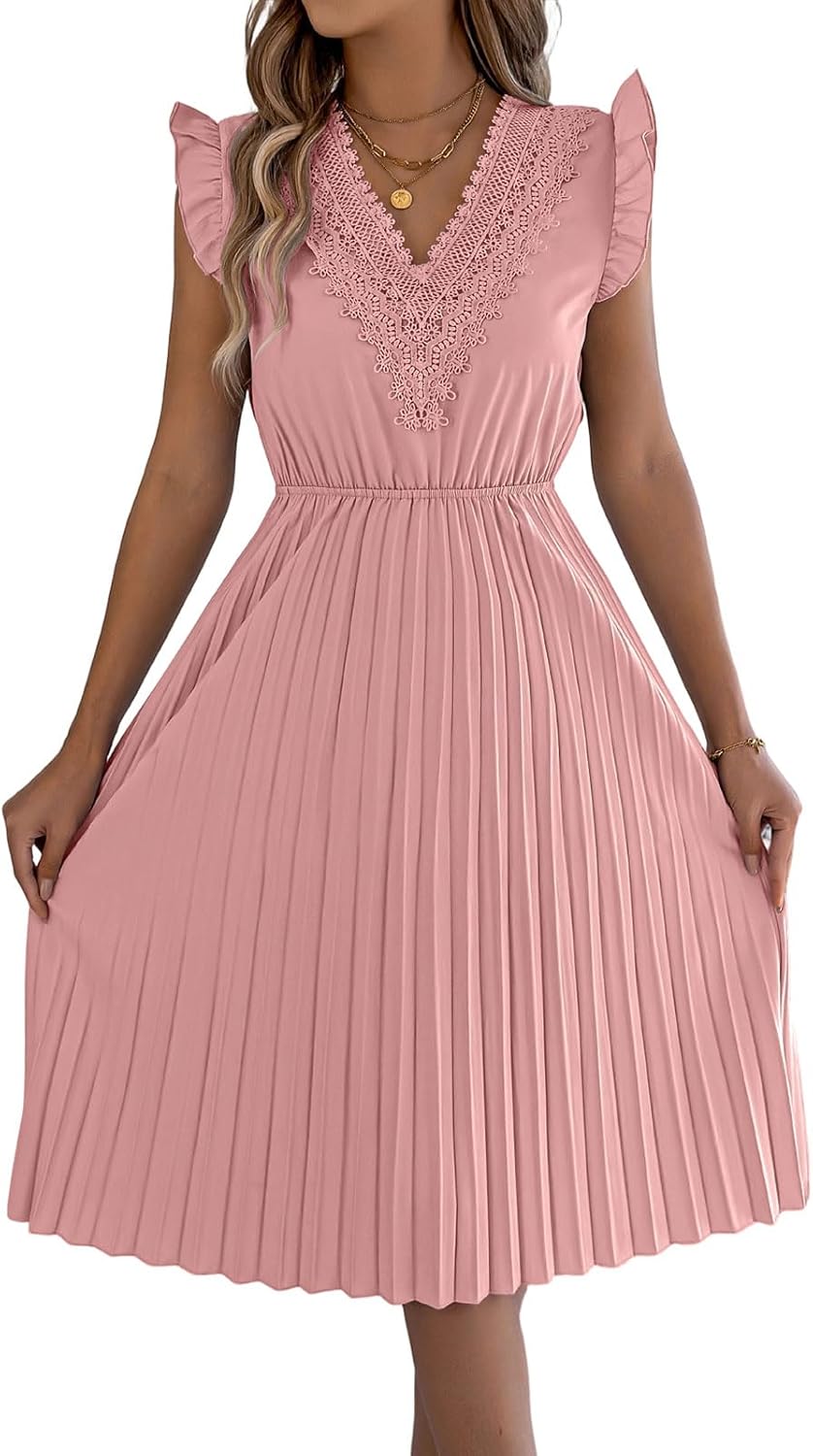 Sabrina Abito Donna – Abito Leopardo Schiena Scoperta A-Line Volant Spalline Estate Elegante