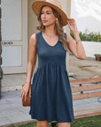 Sophie Abito Midi Donna – Abito Scollo a V Senza Maniche Plissettato con Tasche Estate
